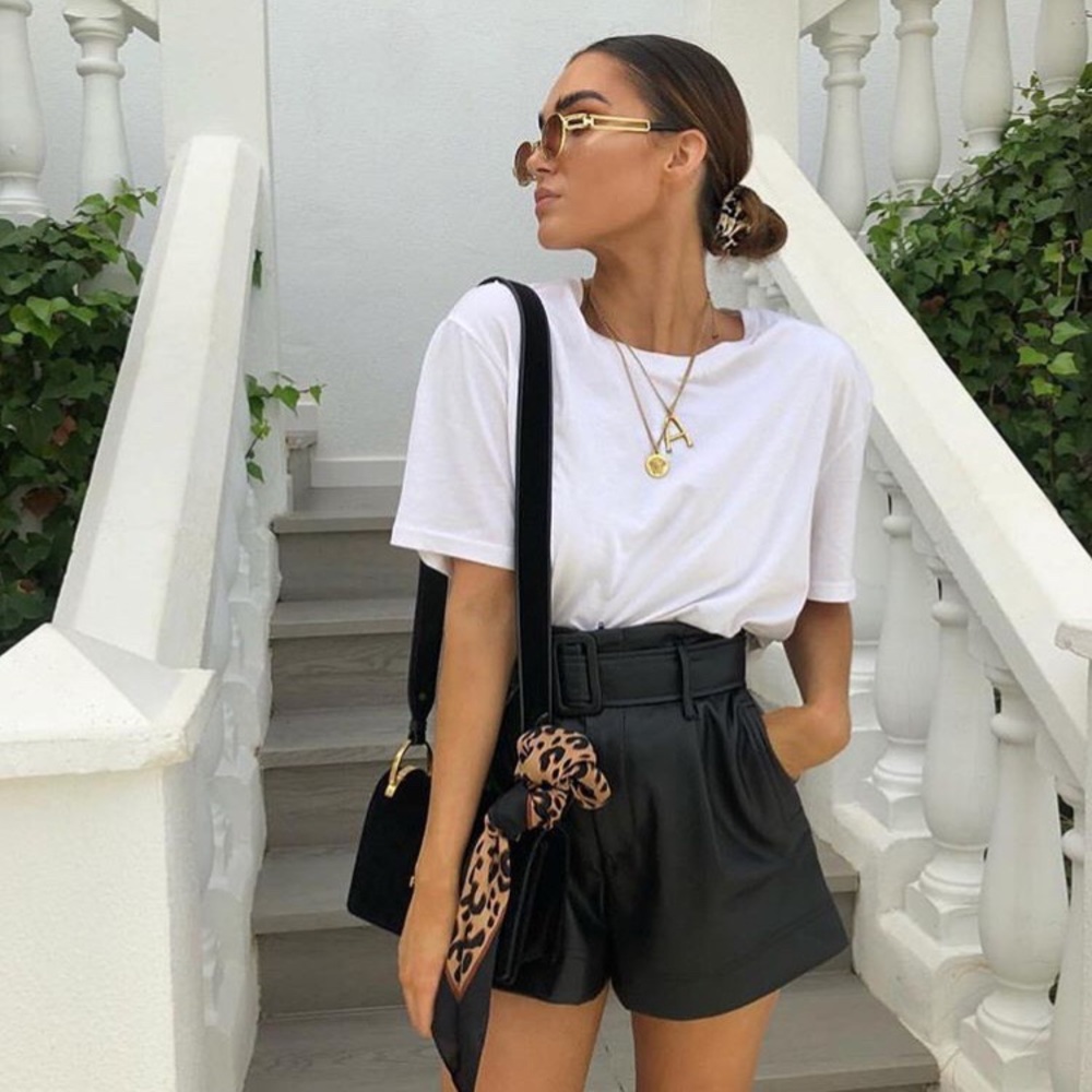 Zara Faux Leather High Waisted Shorts